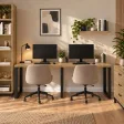 Biurko podwójne Iron Duo Loft - Dąb Kamienny