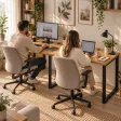 Biurko podwójne Iron Duo Loft - Dąb Złoty