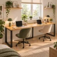 Biurko podwójne Iron Duo Loft - Dąb Złoty