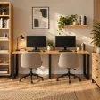 Biurko podwójne Iron Duo Loft - Dąb Złoty