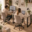 Biurko podwójne Iron Duo Loft - Dąb Sonoma