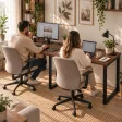 Biurko podwójne Iron Duo Loft - Orzech