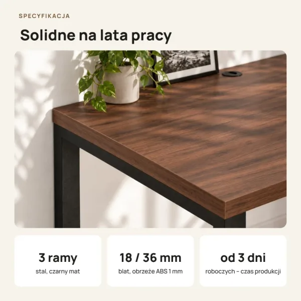 Biurko podwójne Iron Duo Loft - Orzech