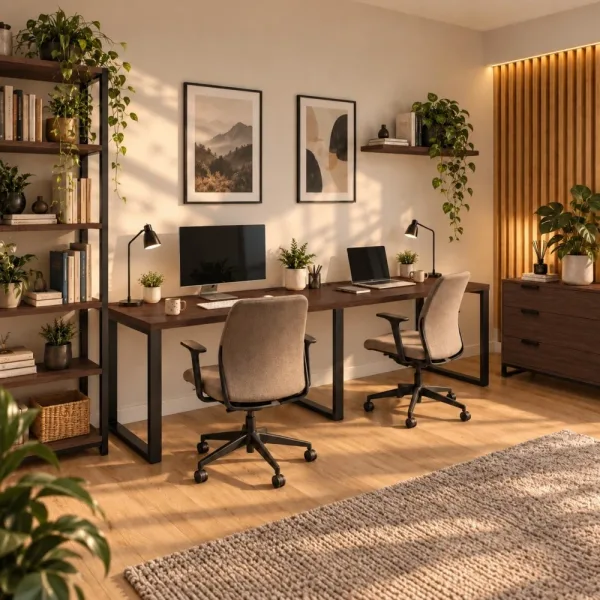 Biurko podwójne Iron Duo Loft - Wenge