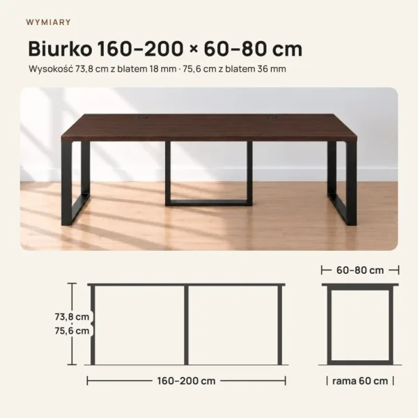 Biurko podwójne Iron Duo Loft - Wenge