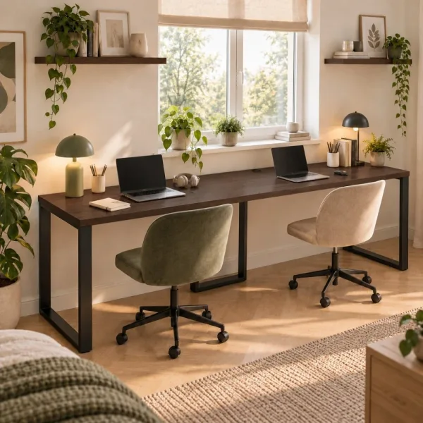 Biurko podwójne Iron Duo Loft - Wenge
