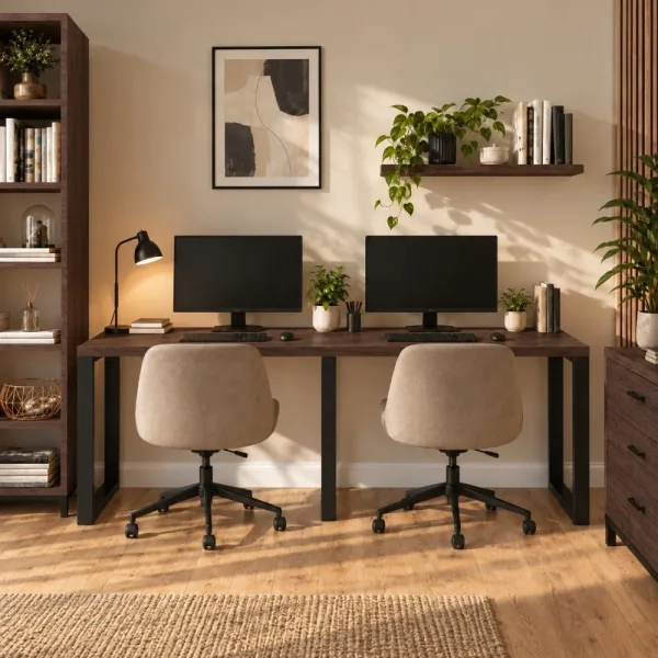 Biurko podwójne Iron Duo Loft - Wenge
