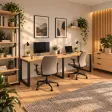 Biurko podwójne Iron Duo Loft - Buk