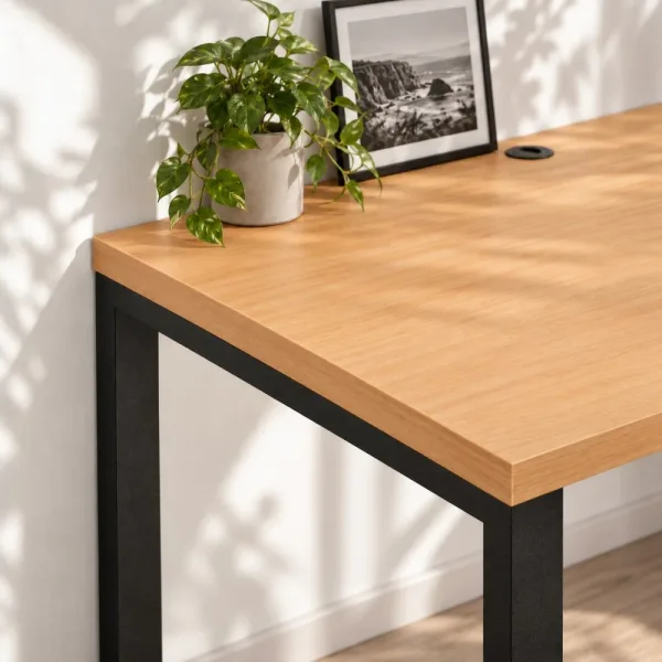 Biurko podwójne Iron Duo Loft - Buk