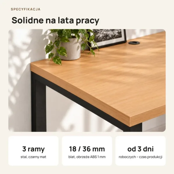 Biurko podwójne Iron Duo Loft - Buk