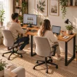 Biurko podwójne Iron Duo Loft - Olcha