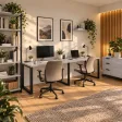Biurko podwójne Iron Duo Loft - Beton