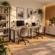 Biurko podwójne Iron Duo Loft - Cappuccino