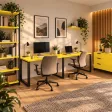 Biurko podwójne Iron Duo Loft - Żółty