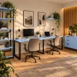 Biurko podwójne Iron Duo Loft - Niebieski