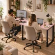Biurko podwójne Iron Duo Loft - Różowy