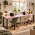 Biurko podwójne Iron Duo Loft - Różowy