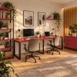 Biurko podwójne Iron Duo Loft - Czerwony