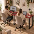 Biurko podwójne Iron Duo Loft - Czerwony