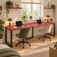 Biurko podwójne Iron Duo Loft - Czerwony