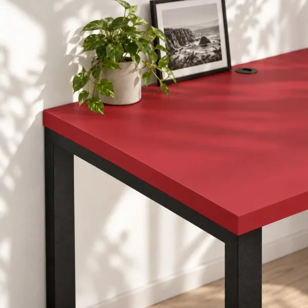 Biurko podwójne Iron Duo Loft - Czerwony
