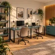 Biurko podwójne Iron Duo Loft - Zielony