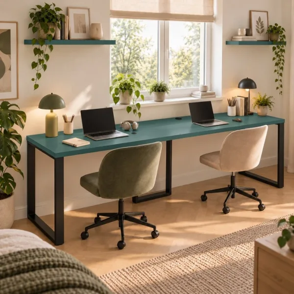 Biurko podwójne Iron Duo Loft - Zielony