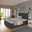 Łóżko dwuosobowe tapicerowane - Grafitowe