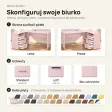 Biurko lekarskie narożne z szufladami - Różowe