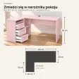 Biurko lekarskie narożne z szufladami - Różowe