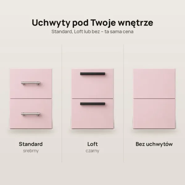 Biurko lekarskie narożne z szufladami - Różowe