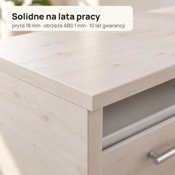 Biurko lekarskie narożne z szufladami - Sosna