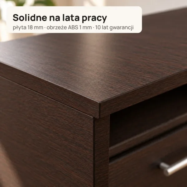 Biurko lekarskie narożne z szufladami - Wenge