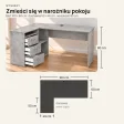 Biurko lekarskie narożne z szufladami - Beton