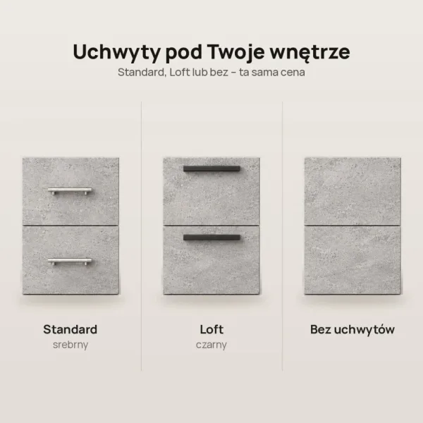 Biurko lekarskie narożne z szufladami - Beton
