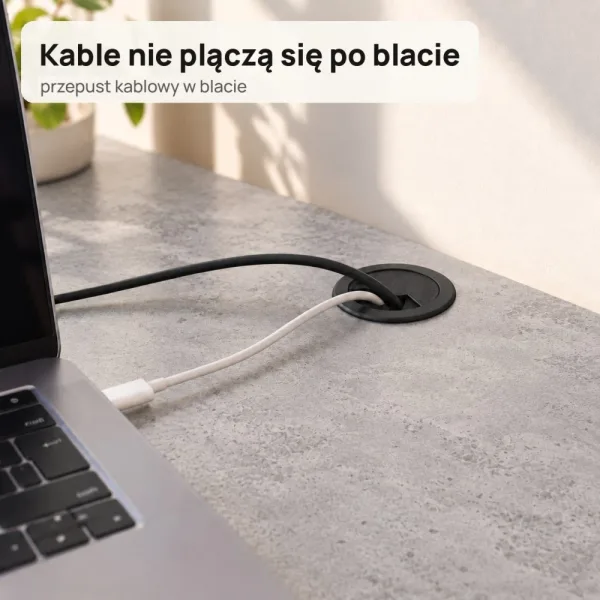 Biurko lekarskie narożne z szufladami - Beton