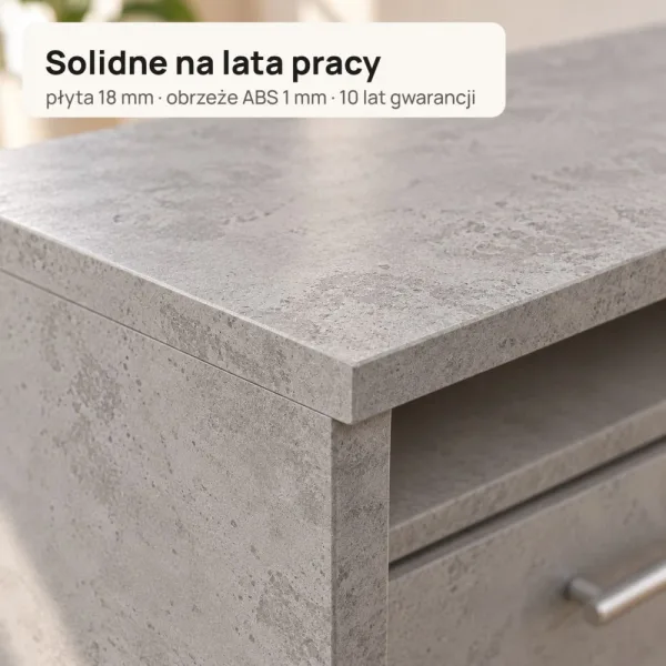 Biurko lekarskie narożne z szufladami - Beton