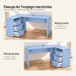 Biurko lekarskie narożne z szufladami - Niebieskie