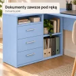 Biurko lekarskie narożne z szufladami - Niebieskie