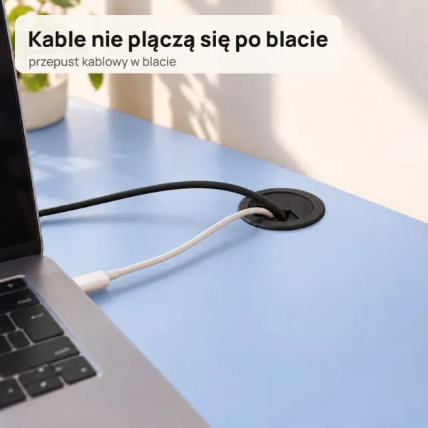 Biurko lekarskie narożne z szufladami - Niebieskie