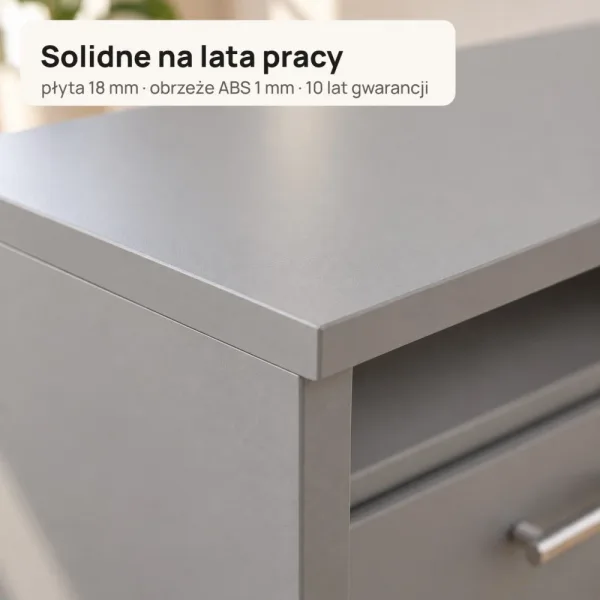 Biurko lekarskie narożne z szufladami - Szare