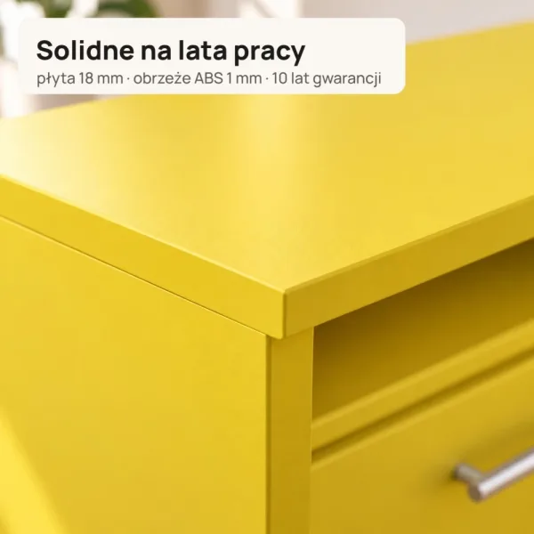 Biurko lekarskie narożne z szufladami - Żółte