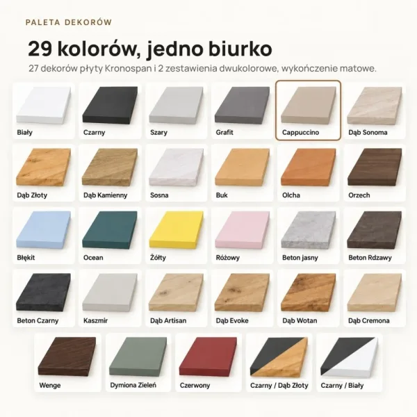 Biurko lekarskie narożne z szufladami - Cappuccino