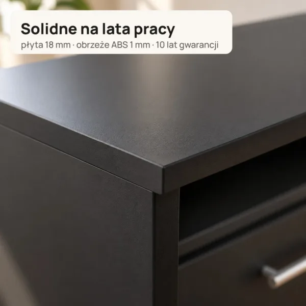 Biurko lekarskie narożne z szufladami - Czarne