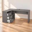 Biurko lekarskie narożne z szufladami - Grafit