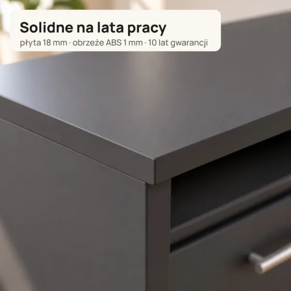 Biurko lekarskie narożne z szufladami - Grafit