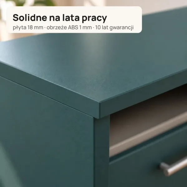Biurko lekarskie narożne z szufladami - Zielone