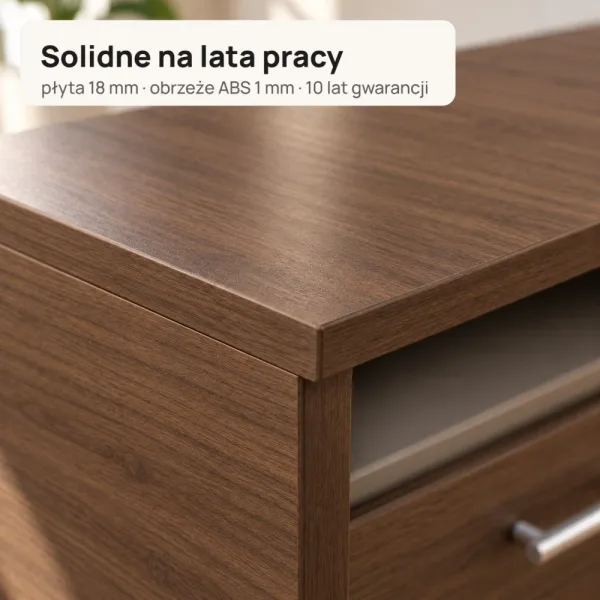 Biurko lekarskie narożne z szufladami - Orzech