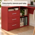 Biurko lekarskie narożne z szufladami - Czerwone