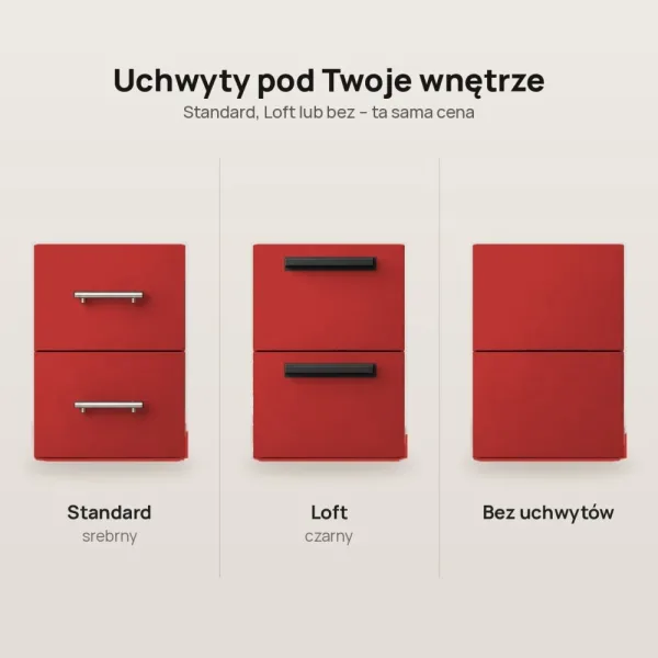 Biurko lekarskie narożne z szufladami - Czerwone